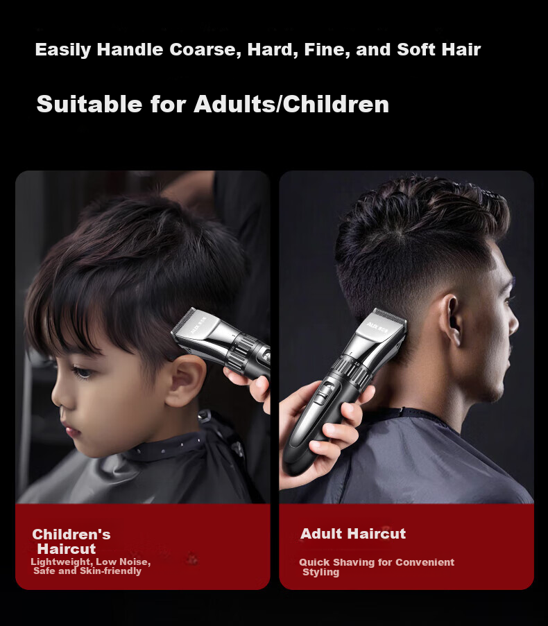 AUX Hair Clipper, Electric Shaver for Home Use, Children And Babies, Hair Trimmer, Men's Self-Use Hair Cutting Tool, Head-Shaving Electric Pusher, Gift 12
