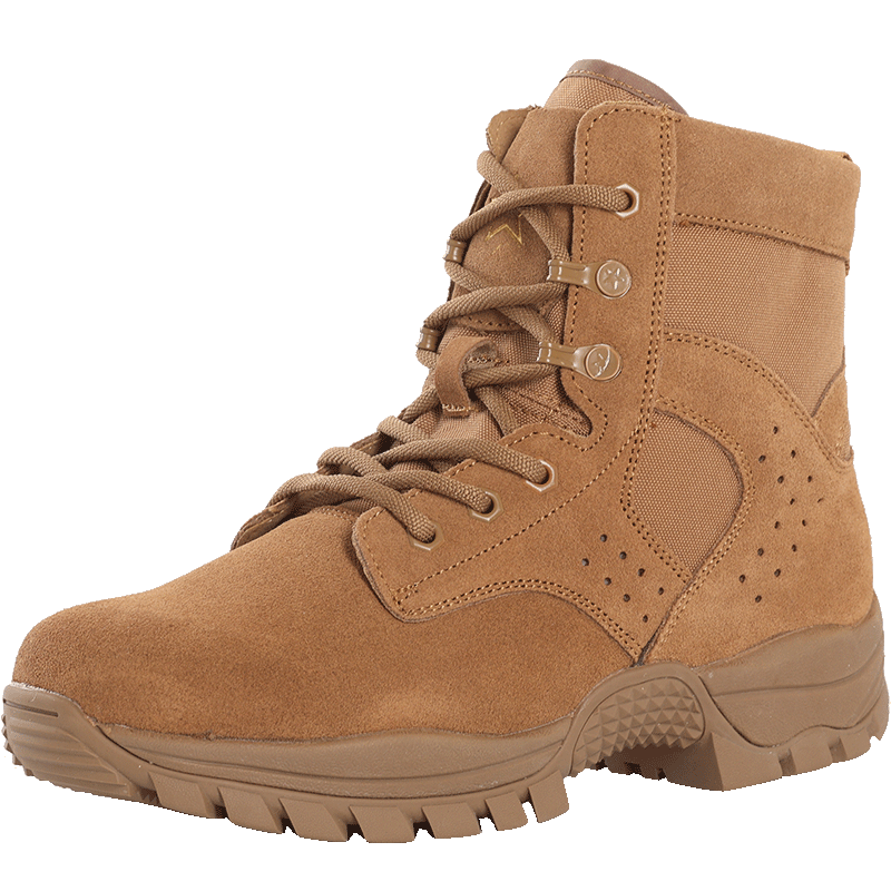 3514 New Style Brown Combat Boots for Men, Ultra-Light Outdoor Desert Boots, Mid-Top Wear-Resistant Puncture-Proof, Brown, Size 40