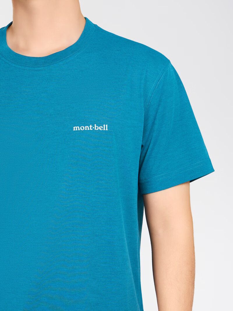 Mont-bell Quick-Dry Men's Breathable Sun-Protective Short Sleeve Outdoor T-Shirt Commuting Hiking Versatile Small Logo Tee 1114686 23