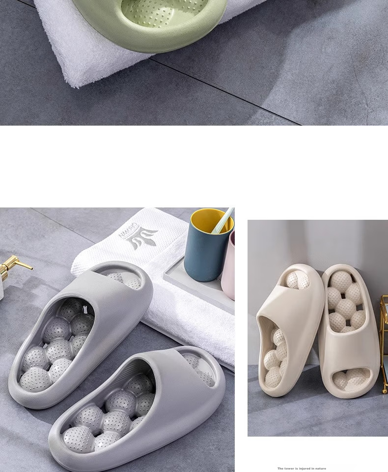 GUOLUOFEI Bathroom Leak-Proof Slippers, Summer Indoor Shower Non-Slip Squishy Hollow Massage Slippers, Pink, Size 35-36 16