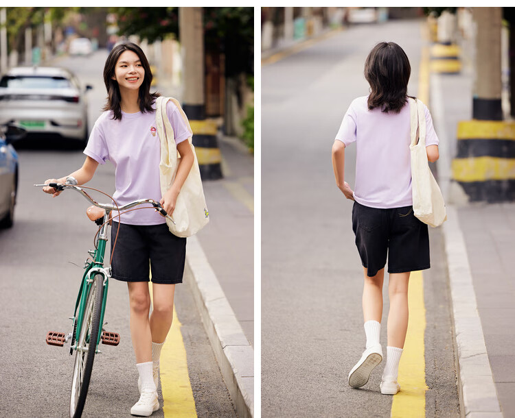 Semir [Colorful Cool-Feeling T-Shirt] Women's Short-Sleeve T-Shirt, Mid-Length, Loose-Fitting, Comfortable Embroidered Top, 109324100007 28