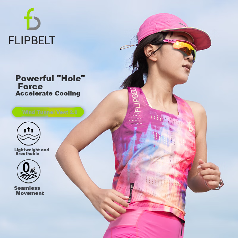 Flipbelt [Wind Tunnel Vest 2.0] Women's Summer Sleeveless Sports T-Shirt for Running And Fitness, Quick-Dry, Aidles, Size L