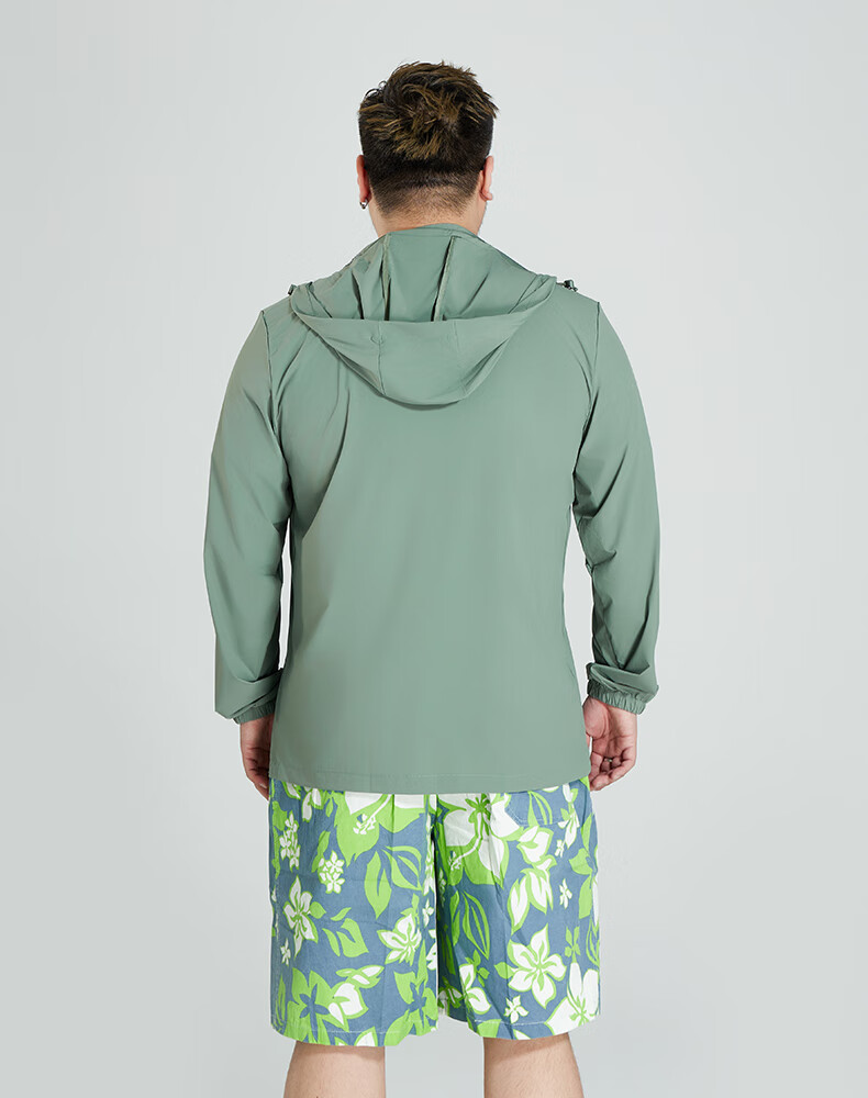 Ayoupang Large Size Summer Hooded Sun Protection Jacket, Loose Elastic Breathable Coat, Outdoor Fishing UV-Resistant Top for Me 7