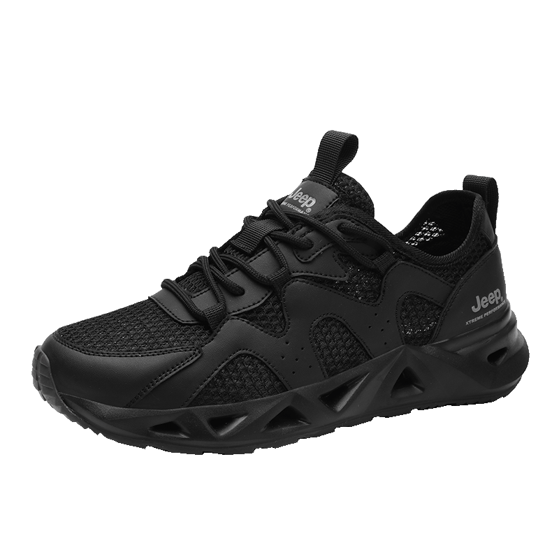 JEEP Men's Outdoor Mesh Breathable Hiking Shoes, Amphibious Quick-Drying Water Shoes, Non-Slip Wear-Resistant Mountaineering Boots