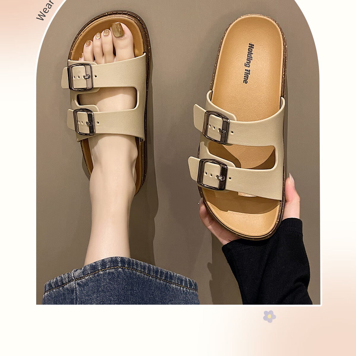 TZLDN Women's Sandals, 2025 New Style, Summer Outdoor Beach Wear, Non-Slip Slippers for Ladies, High-End Elegant Classy Sandals 2