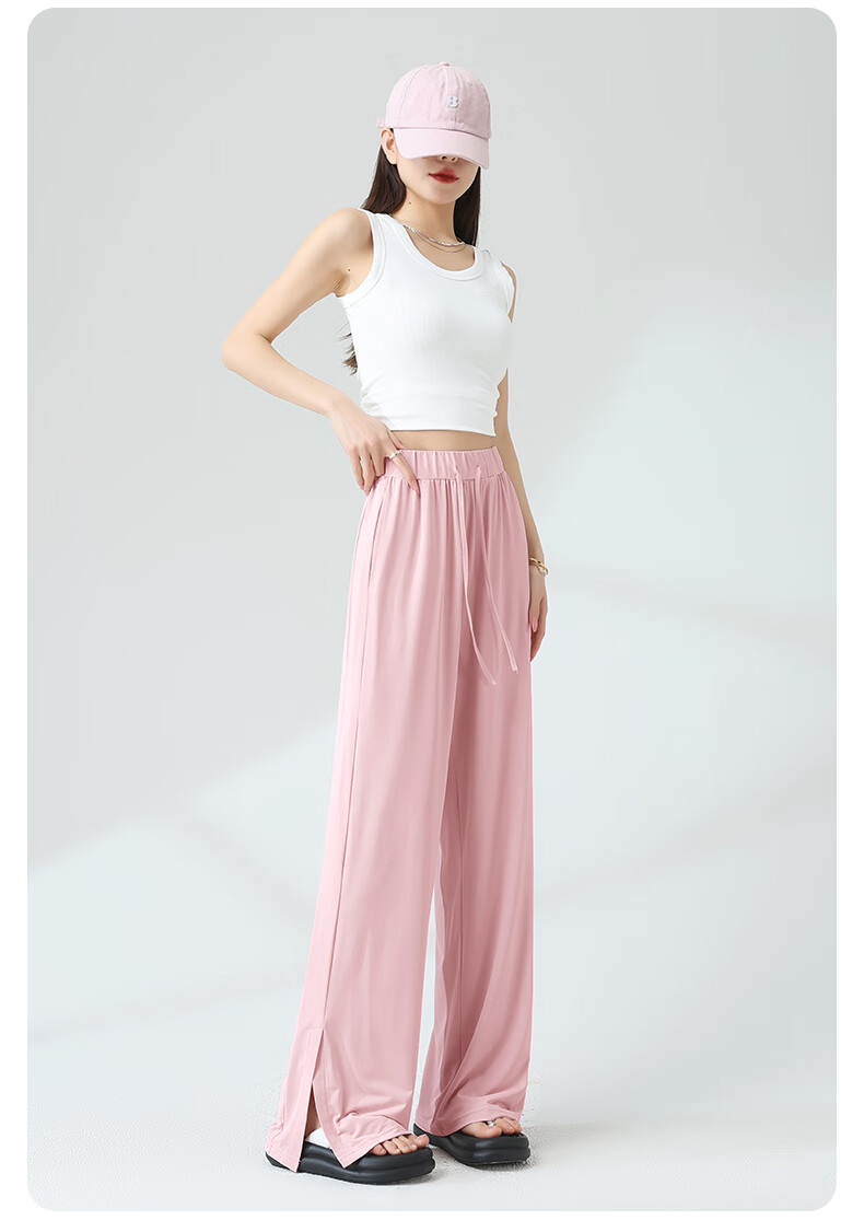 MJ STYLE Sun Protection Ice Silk Split Pants for Women, New Summer 2026 Women's Clothing, Trendy Fashion Casual Versatile Simple Trousers 10