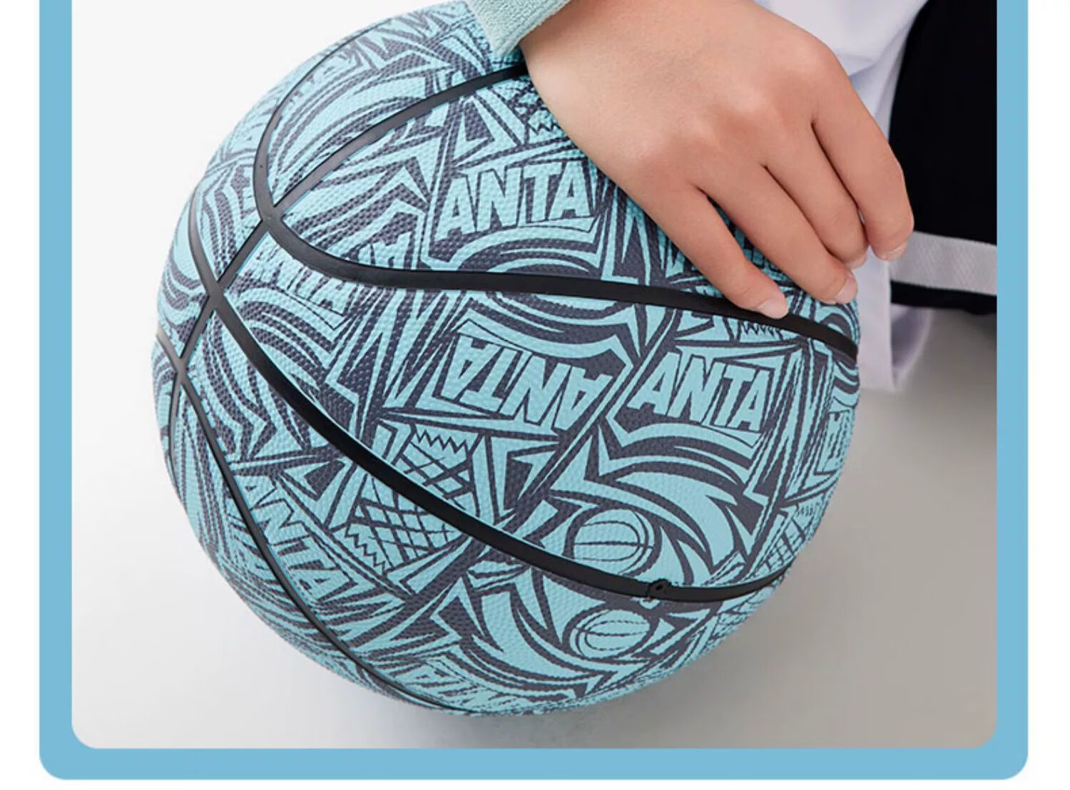 ANTA Children's Basketball Size 7 Rubber Ball for Kids, Teenagers, Students, Competition Training, Wear-Resistant Standard Basketball, Low-Key Gray Color 8
