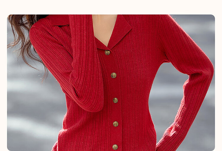 Dme [OL Online Flirtation] Winter Retro Hong Kong Style Metal Button Knit Sweater, Slim Fit Sexy Knitted Cardigan Women's Top 3