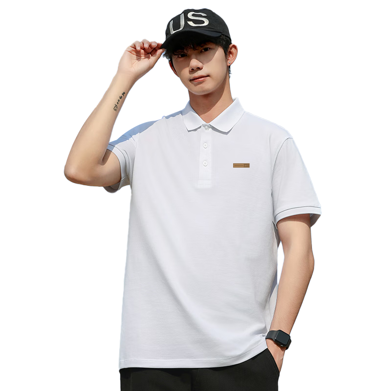 Huili Short-Sleeve Polo Shirt for Men, Summer Casual Men's T-Shirt with Collar, Breathable Top for Me