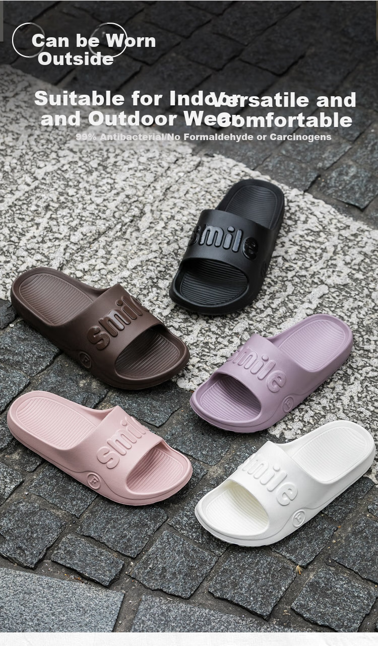 Jiayi Slippers Unisex Thick Sole Soft Elastic Outdoor Bathroom Sandals Night Black Size 42-43 JY2521 1
