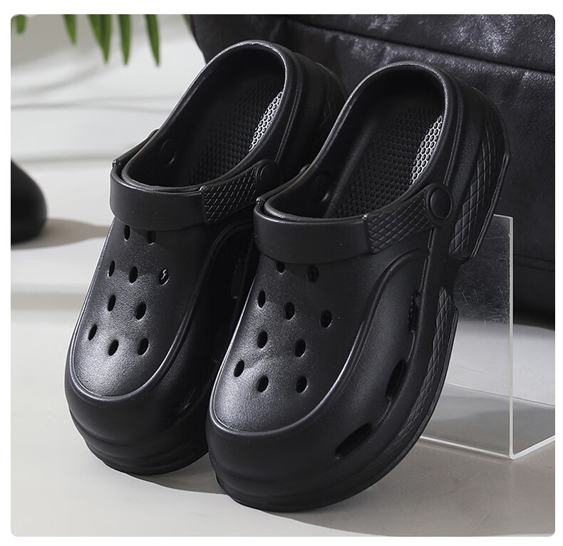 Cartelo Crocodile Women's Summer Hole Shoes Thick Sole Comfortable Beach Sandals Black 37-38 14