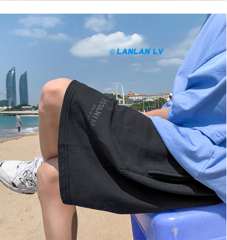 IZEXX Casual Shorts for Men, Summer Lightweight American High Street Loose Fit Sports Beach Shorts, Versatile IZ67 Gray M 11