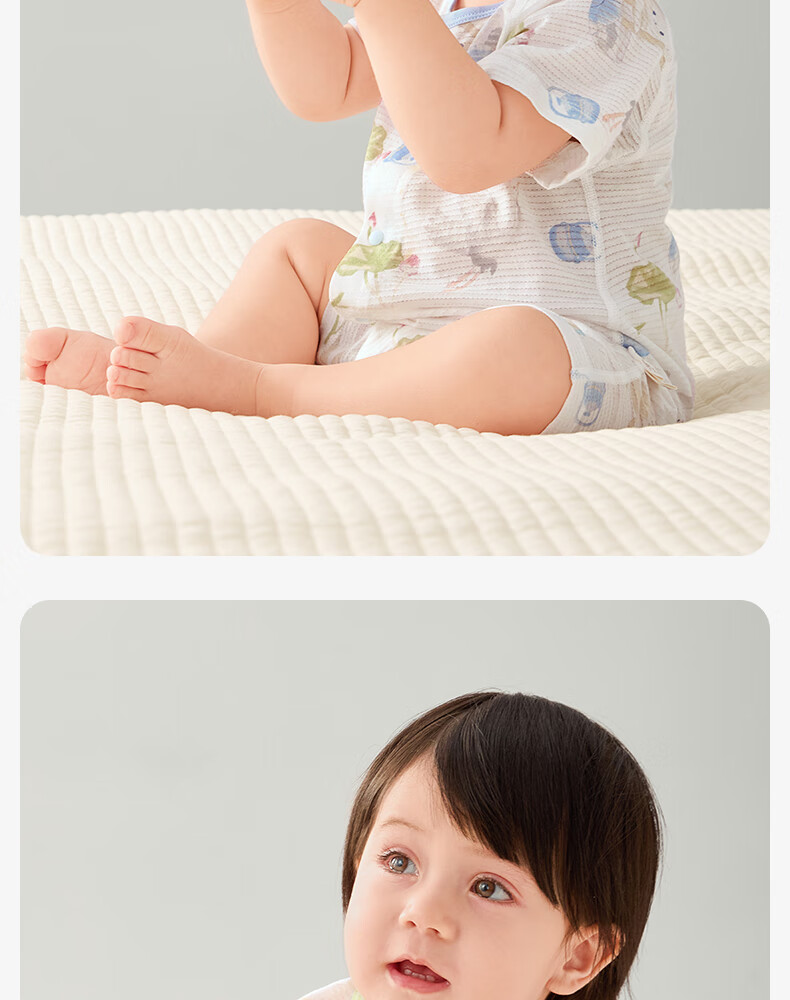 Shiyuejiejing Baby Romper, Summer Thin Short-Sleeve Pure Cotton Onesie Bodysuit Newborn Clothes Class A 15