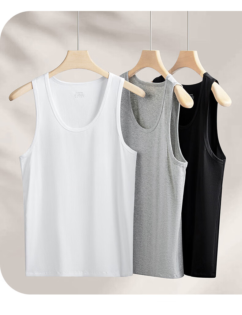 Mengyangwang Men's Summer Thin Cotton Breathable Sports Racerback Tank Top Sleeveless T-Shirt 13