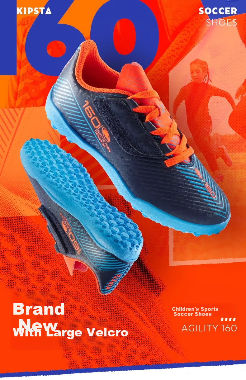 DECATHLON Youth Hard Ground Cleats Soccer Shoes Artificial Turf Training Shoes White And Blue Size 38 4503630 1