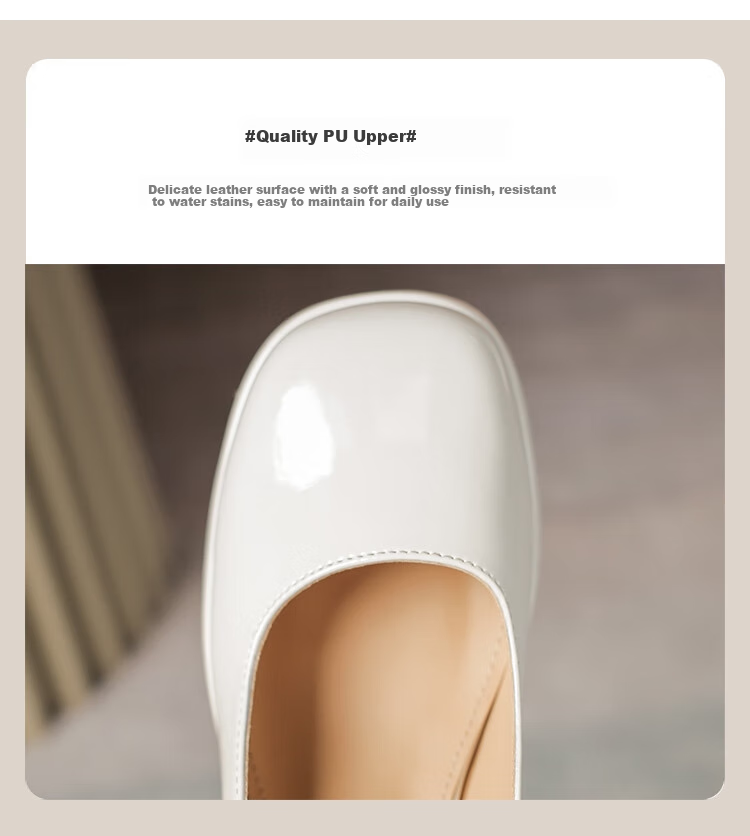 ZHR Women's Single Shoes, Summer Elegant Heightening Mary Jane Shoes, Pearl Comfortable Women's Shoes, EH69, Beige, Size 34 6