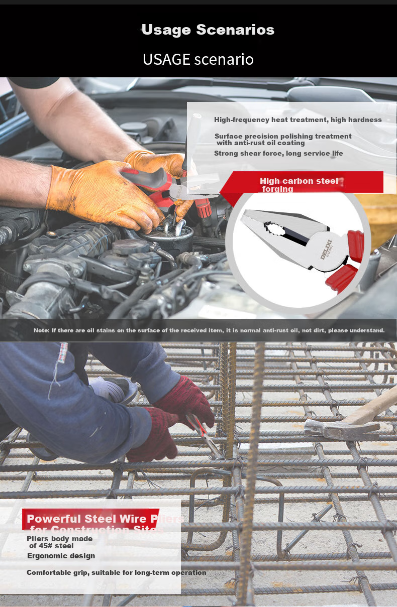 DELIXI ELECTRIC Wire Cutters, Electrician's Pliers, Household Tiger Mouth Pliers, Wire Cutting Pliers, Labor-Saving, 6 Inches, 160mm 6