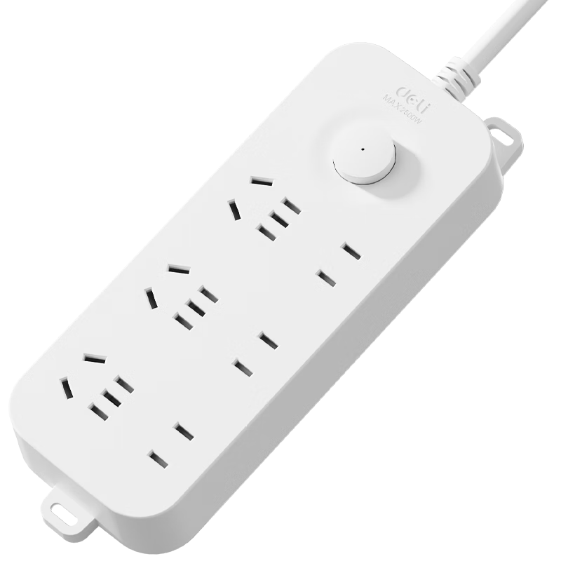 Deli 3C Certified National Standard Safety Power Strip Extension Cord with Master Switch 6 Outlets 3 Meters LU9057(03)