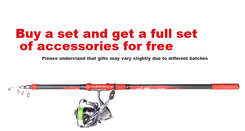 Taigek Fishing Rod Set with Fire Wolf 3.0-Meter Carbon Fiber Casting Rod And Sea Rod, Complete Fishing Tackle Kit 2