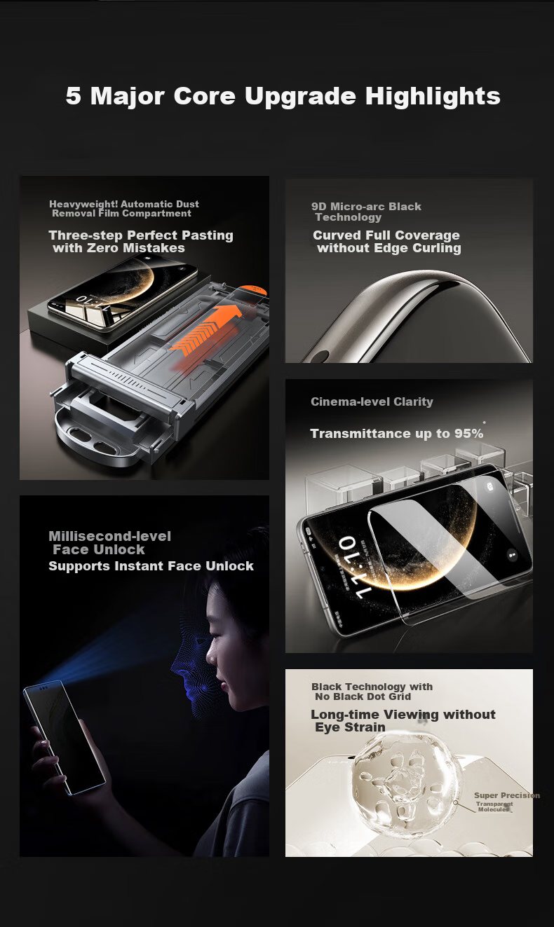 DIVI [Instant Application] Privacy Screen Protector for Huawei Mate 70 Pro, Full Adhesive, Suitable for 70 Pro+/RS, Microcrystalline Non-Tempered Glass, Anti-Fingerprint, Dust-Free Installation, Shockproof Soft Film 6
