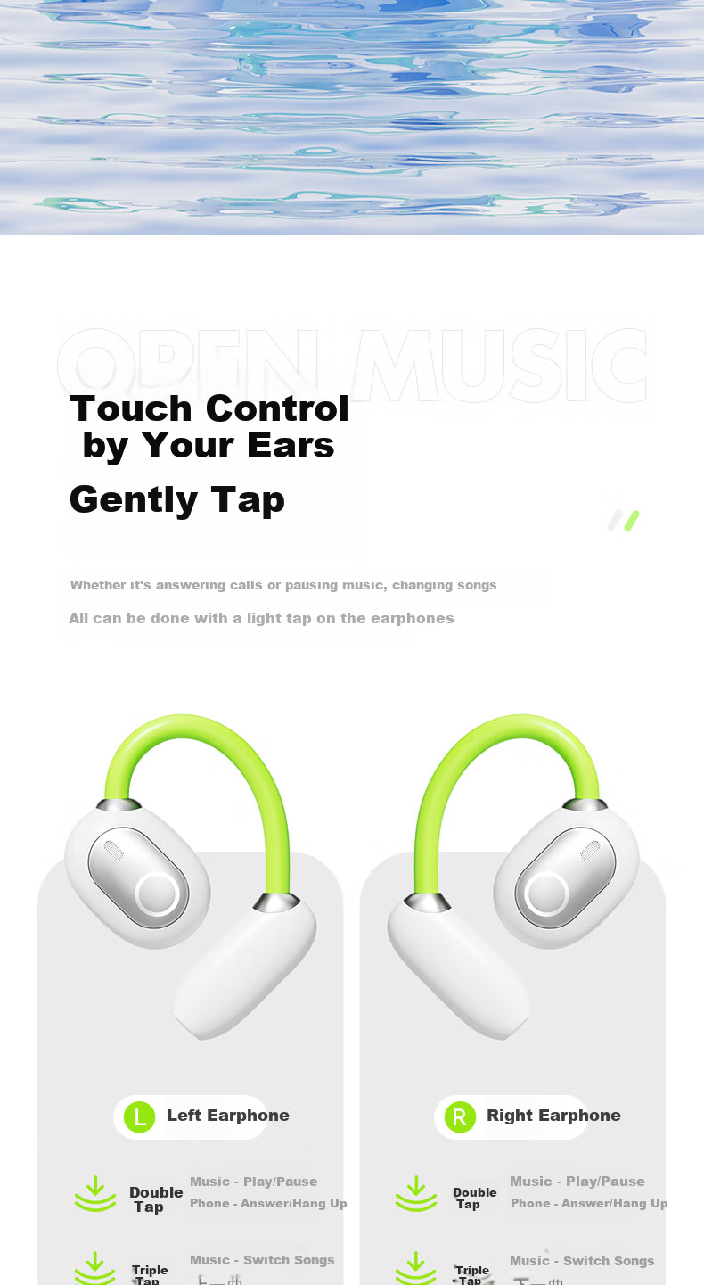 CLAISON [2025 New Model | Berlin Voice] Bluetooth Headphones, Ear-Hook Style, LED Display, Bone Conduction Concept, Wireless, Non-In, Open-Ear Design, Long-Lasting Battery Life, M80-White 11