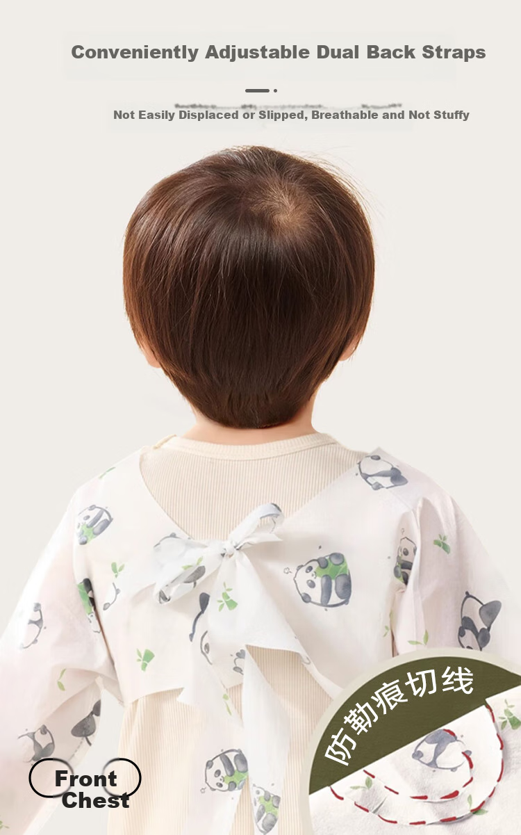 9I9 Baby Disposable Coverall, Eating Bib, Splash-Proof Clothing, Waterproof Sleeves, Detachable, 5 Individually Packaged, A128 7
