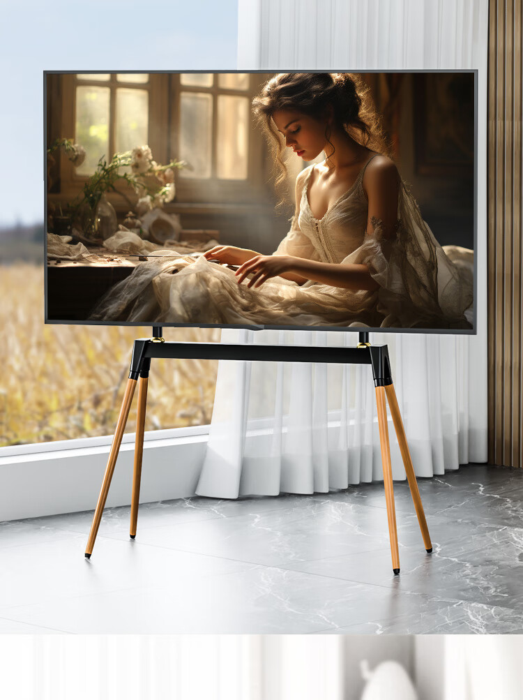 Enlip TV Stand 32-86 Inch Solid Wood Floor TV Stand 65/75/85 Inch Artistic TV Mount Mobile TV Stand TV Rack 4