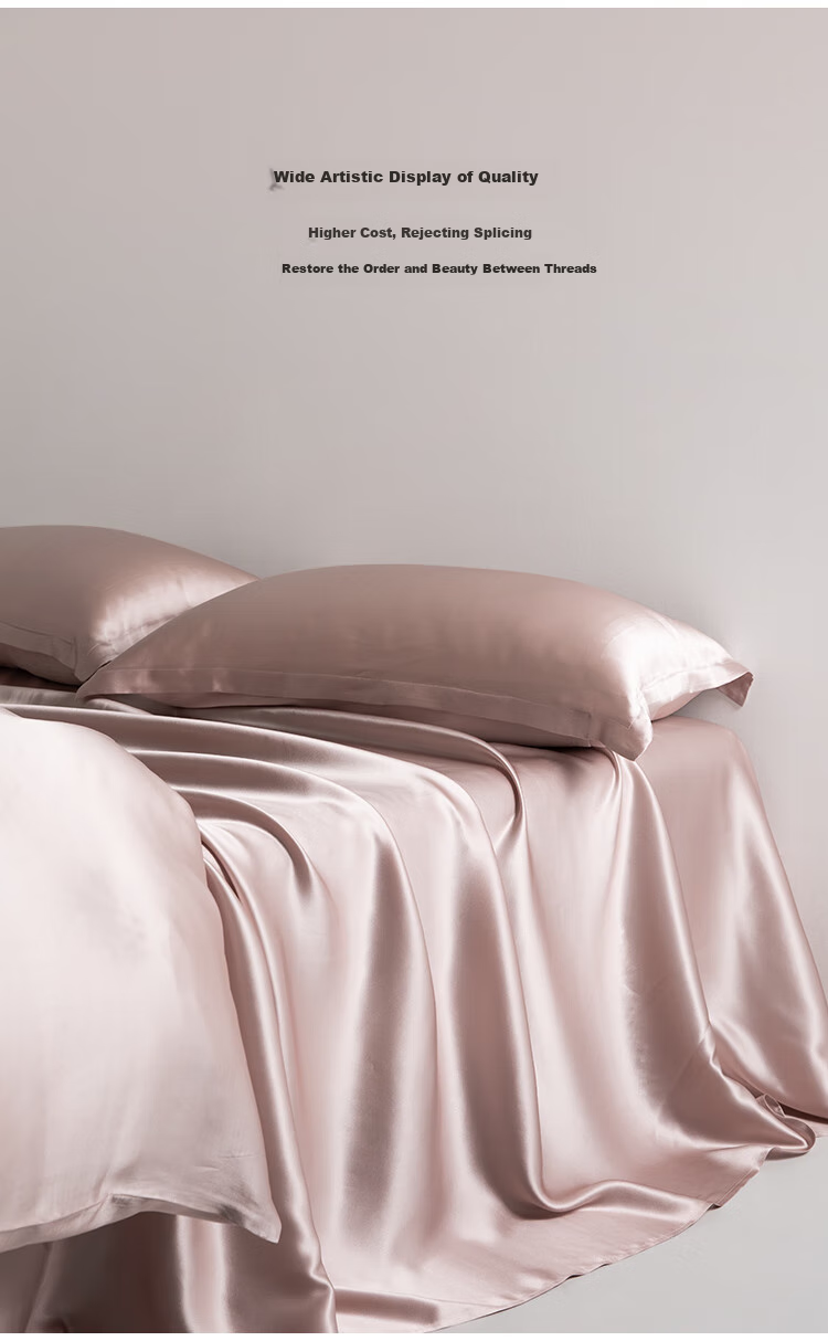 Silk Empress Premium 6A Mulberry Silk 4-Piece Bedding Set 100% Mulberry Silk Bed Linen 200x230cm [Elegant Pink] 8