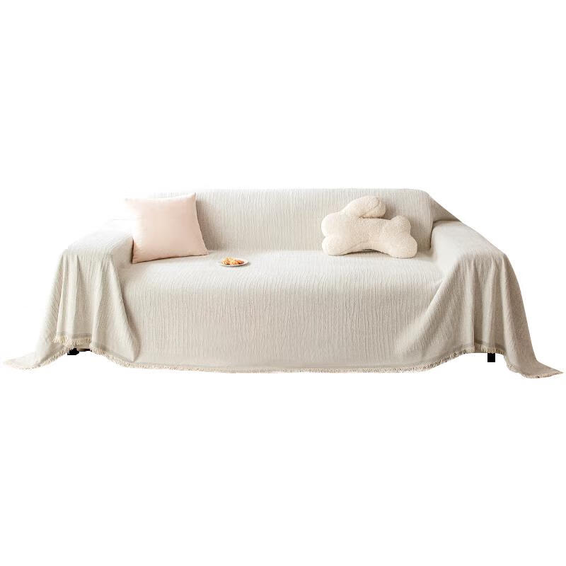 JD Original Ultra-Durable Chenille Sofa Cover, All-Season Sofa Slipcover, Sofa Throw Blanket, Beige, 180*420cm