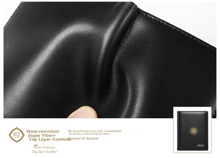 GOLF Men's Wallet, Vertical Style, Soft Leather Billfold, Multi-Card Slots, Bank Card Holder, Business Casual, Lightweight Coin Purse, Gift Box Packaging 16