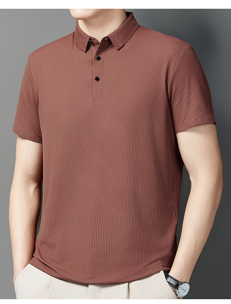 LangSha Polo Shirt for Men, Summer Quick-Dry Ice Silk Cool-Feeling T-Shirt, Loose-Fitting Business Versatile Collared Short-Sleeve, Father's Day Gift 19