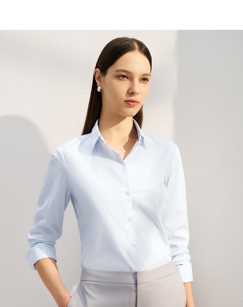 G2000 [Soft And Comfortable] Women's Autumn And Winter Clothing, Mall-Matching Cotton Skin-Friendly Business Commute Comfortable Long-Sleeve Shirt 3