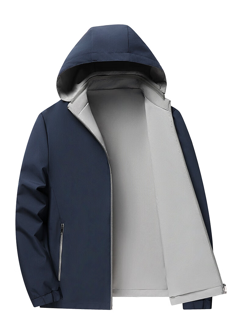 FIRS Reversible Men's Jacket Spring Autumn Business Casual Workwear New Detachable Hood Short Coat 7