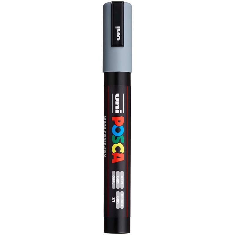 Uni Mitsubishi POSCA Acrylic Marker (Medium Size), Gray, Single PC-5M Brush, Poster Advertising Marker, Drawing Hand-Drawn Graffiti Pen, Painting Watercolor Pen, Graduatio