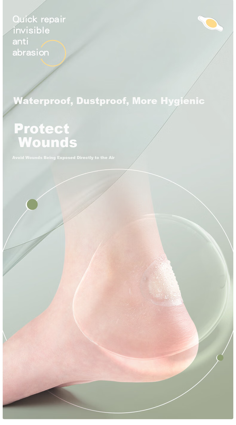 Maigaole 6 Water-Adhesive Patches, Invisible Gel, Women's Anti-Chafing Heel Pads, Transparent Oval-Shaped Heel Pads for Use 3