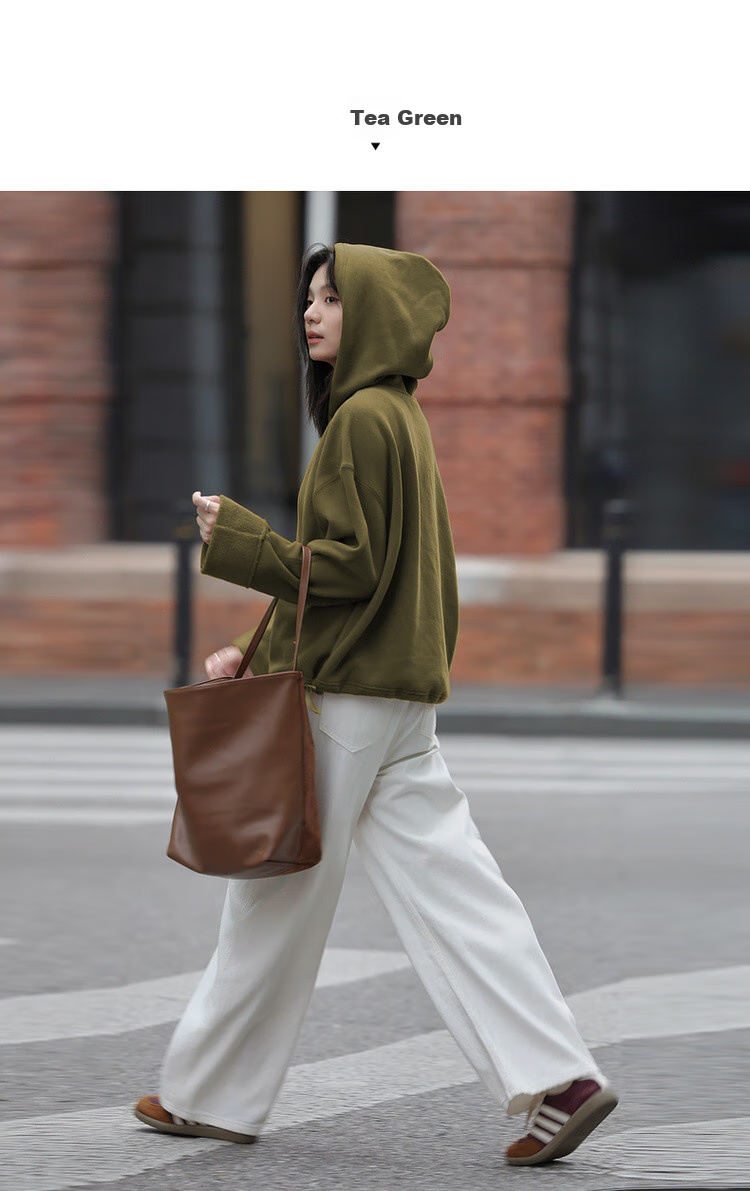 Dme [Retro Sweatshirt] Autumn And Winter Quality Online Hooded Long-Sleeve Fleece-Lined Sweatshirt Women's Jacket 22