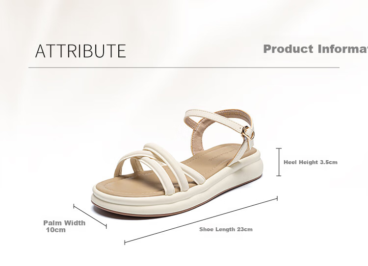 ZHR Women's Sandals, French Simple Style with Thin Straps, Versatile Women's Shoes, Thick-Soled Comfortable Footwear, AY160, Light Yellow, Size 35 4