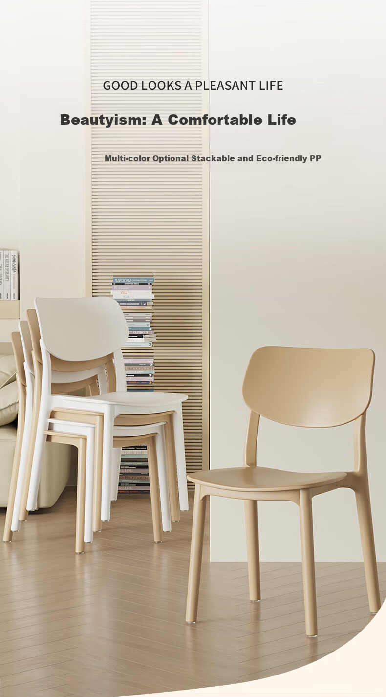 Quanpinwu Dining Chair Stool Plastic Chair Milk White Office Chair Backrest Leisure Chair Desk Chair Study Chair Makeup Chair 1