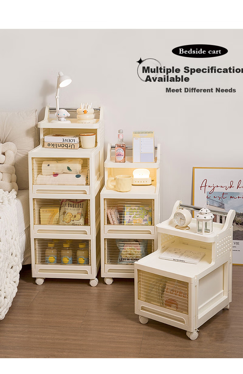 XIAOJIANGCAI Storage Cabinet, Mobile Cart with Drawers, Multi-Layer Organizer for Home Use, Snacks, Toys And Miscellaneous Items, Medium-Sized Six-Tier Storage Cabinet 5