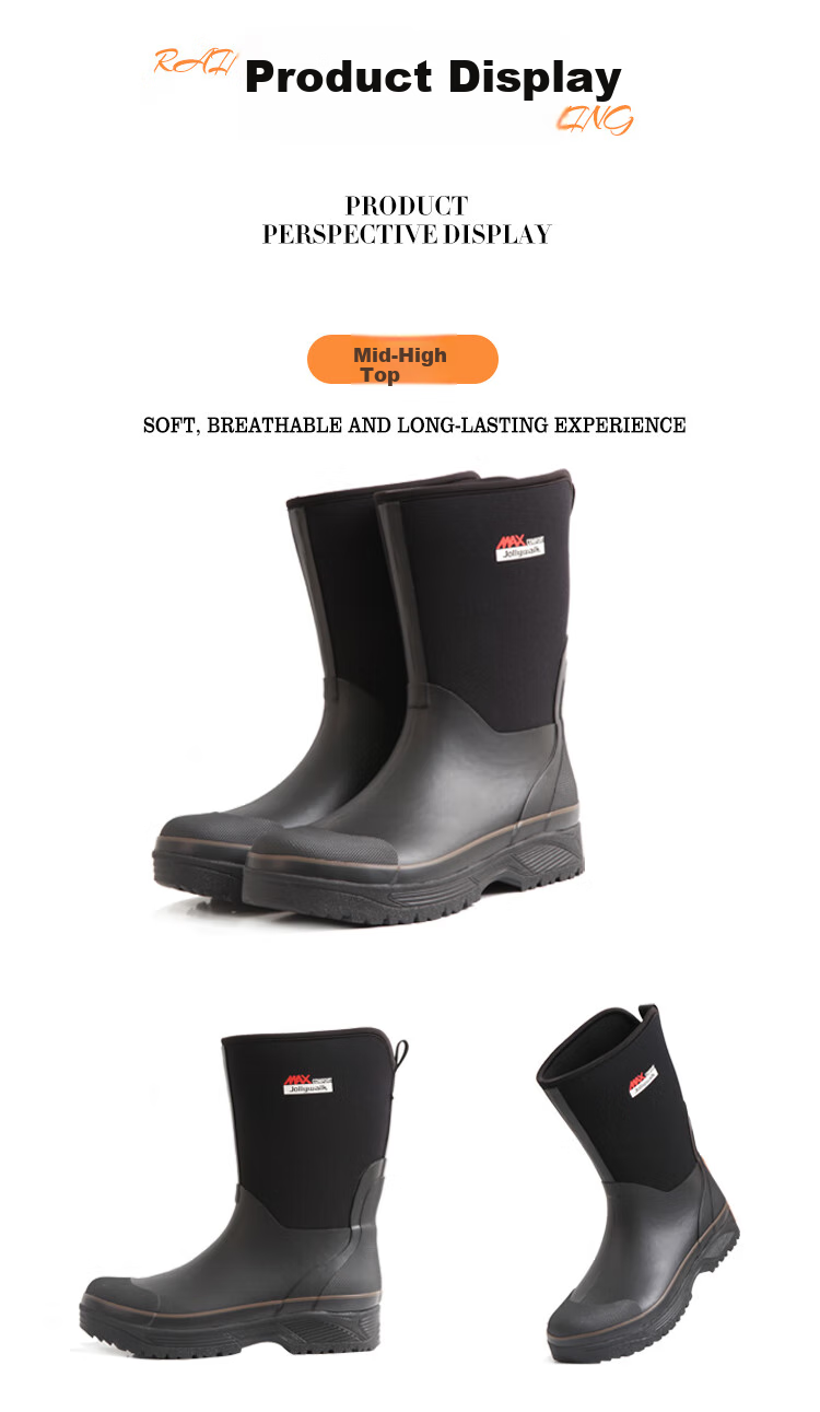 Jolly Walk Non-Slip Wear-Resistant Fishing Shoes Waterproof Rain Boots JW8101, Black Low-Cut Size 41 14