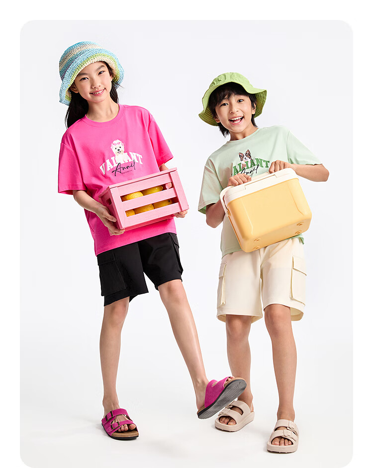 Annil Children's Clothing, Boys And Girls Round Neck Short-Sleeve T-Shirt, 2025 Summer New Style, Casual Printed Breathable Cool Elastic 11