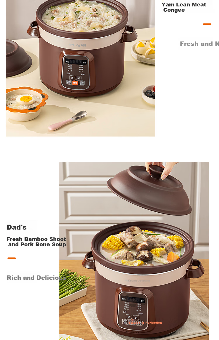 Joyoung Home Electric Stew Pot, 5L Large Capacity, Purple Clay Inner Pot, Timer And Reservation Function, Electric Stew Pot DG50Z-GD510 21