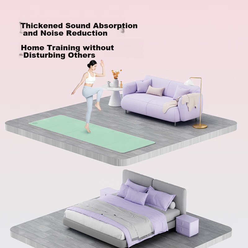 JD Jingzao TPE Foldable Yoga Mat Student Portable Home Fitness Mat Non-slip Shock Absorption Gray 183*61cm