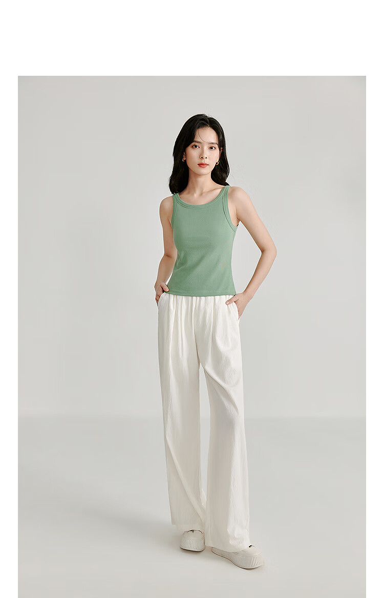 INMAN U-Neck Camisole Tank Top, Summer Women's Wear, Inner Or Outer Wear, Slimming Sleeveless Top, White, XL 3