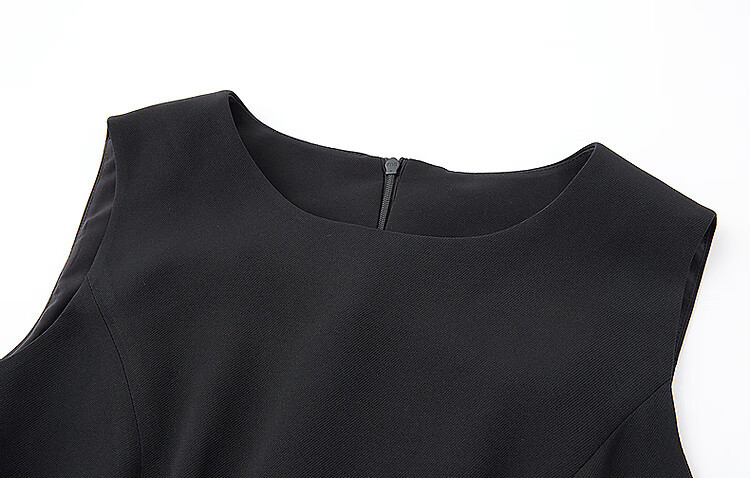 Dme [Urban Design Style] Summer Textured Linen Round Neck Waist-Cinching A-Line Pleated Women's Dress 14