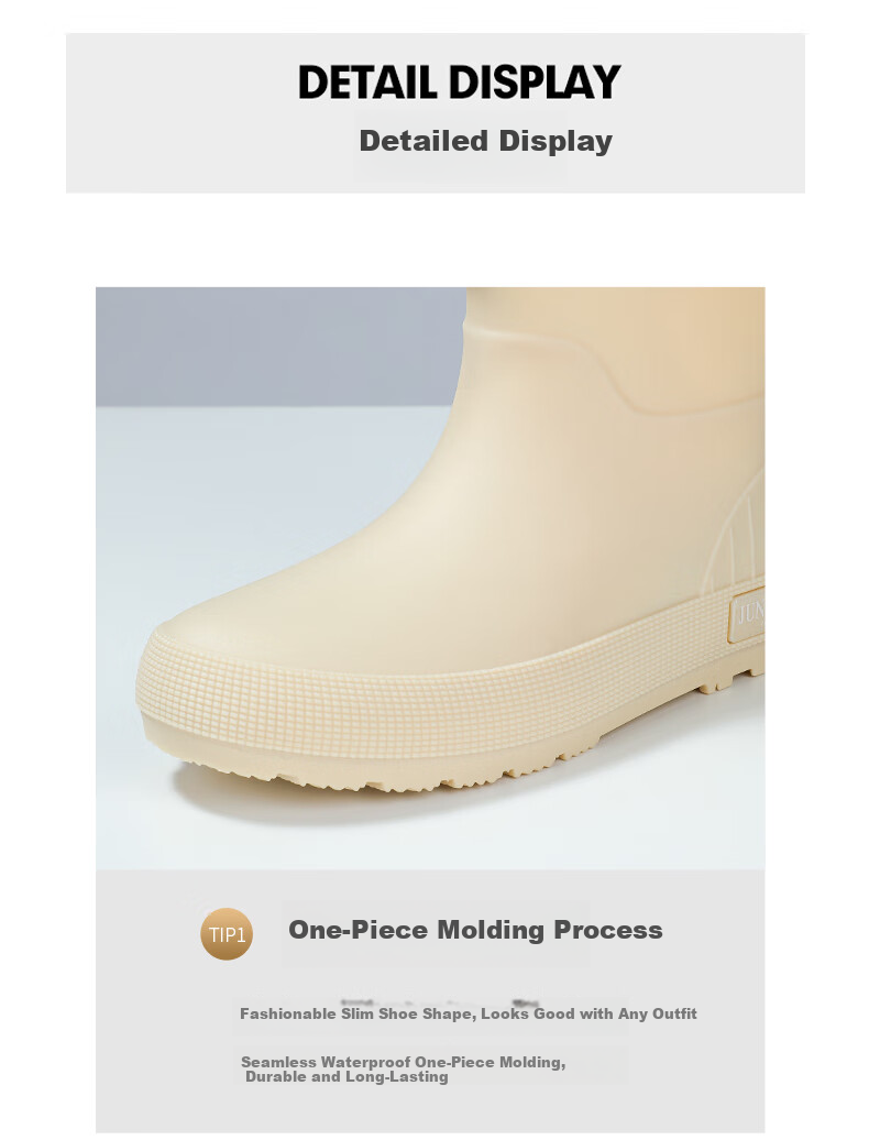 FOOTOPPO Fashion Rain Boots for Women, Short Mid-Calf Waterproof Rubber Shoes, Non-Slip Overshoes for Adults And Ladies 3