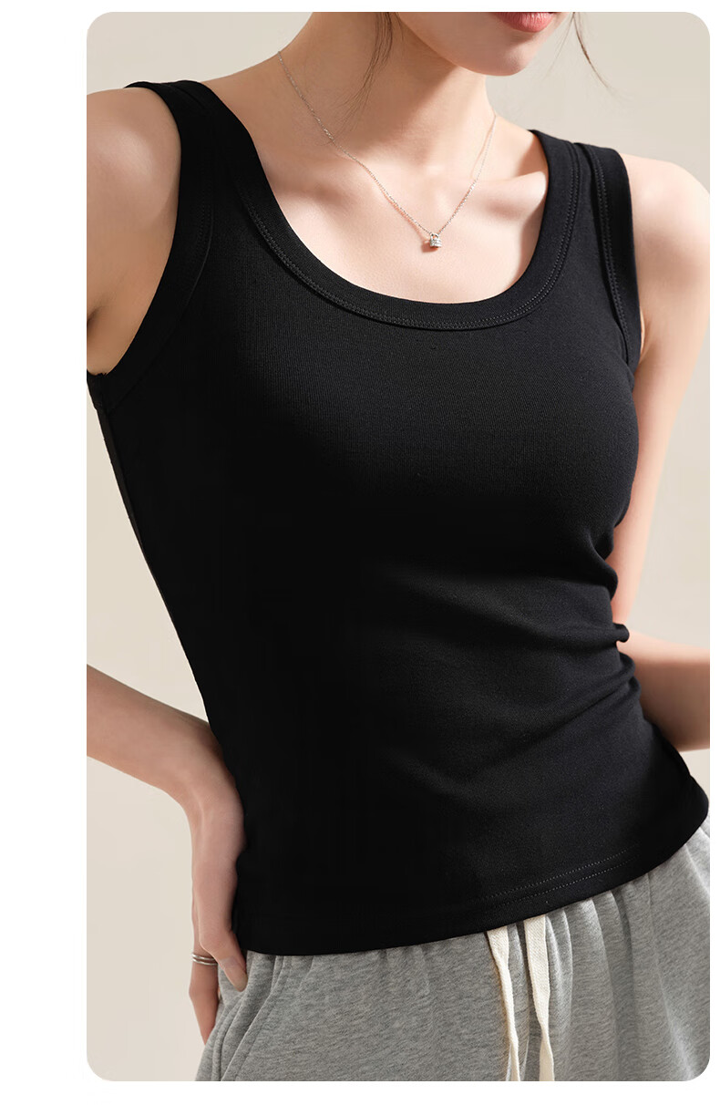 MiiOW Summer Lightweight Cotton Vest for Women 2025 New Slim Fit Outerwear Breast Coverage Backless Camisole Base Top 12