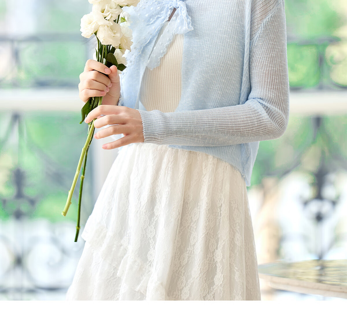 Pincai Women's Summer Ice Silk Lace Tie Cardigan Thin Shawl Air Conditioning Shirt P52Z070 73