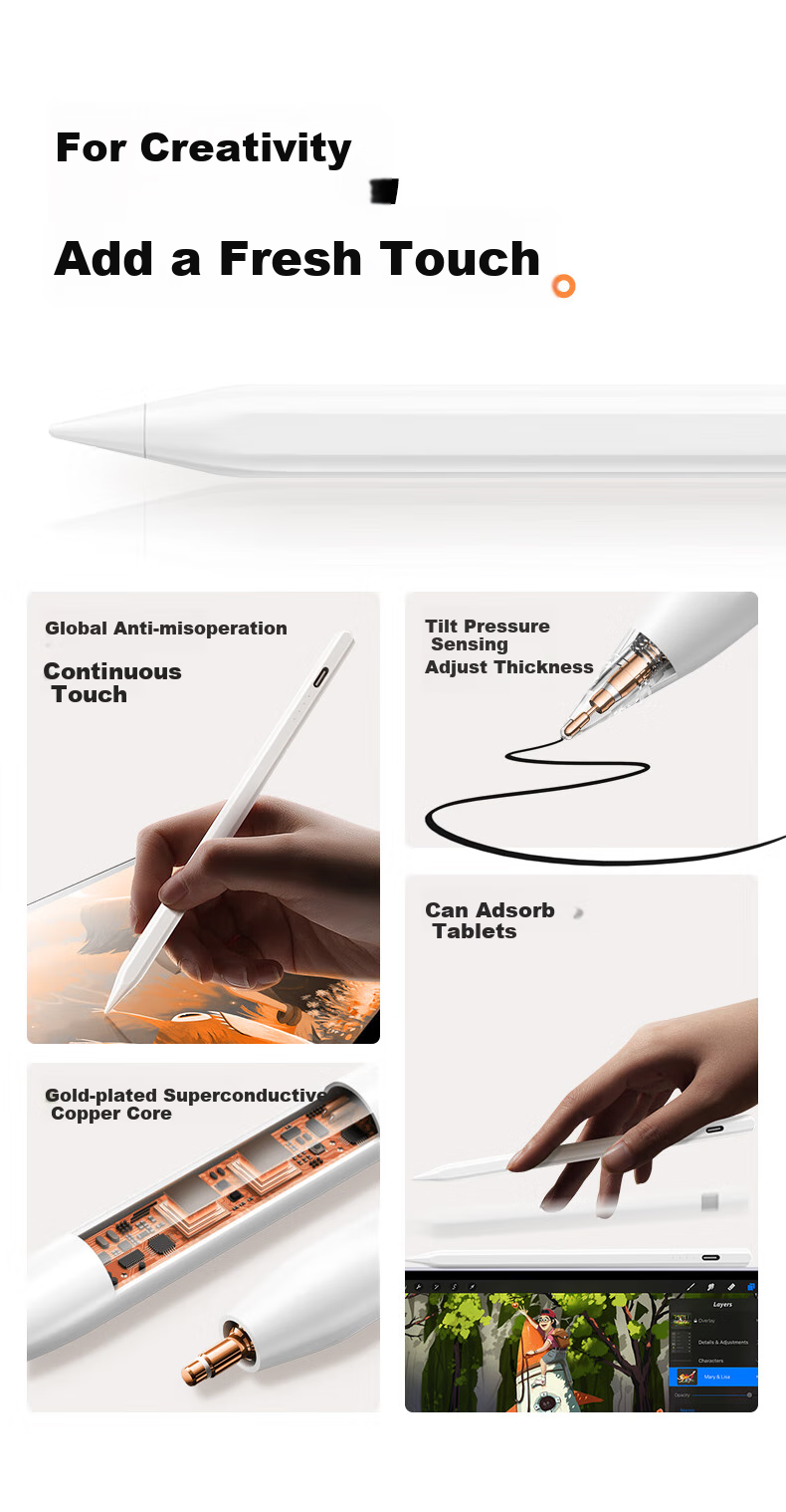 BIAZE IPad Stylus Second Generation Compatible with IPad11/Pro/Air/Mini Apple Tablets Universal 2026 Strong Magnetic Attachment Alternative to Apple Pencil Pro 3