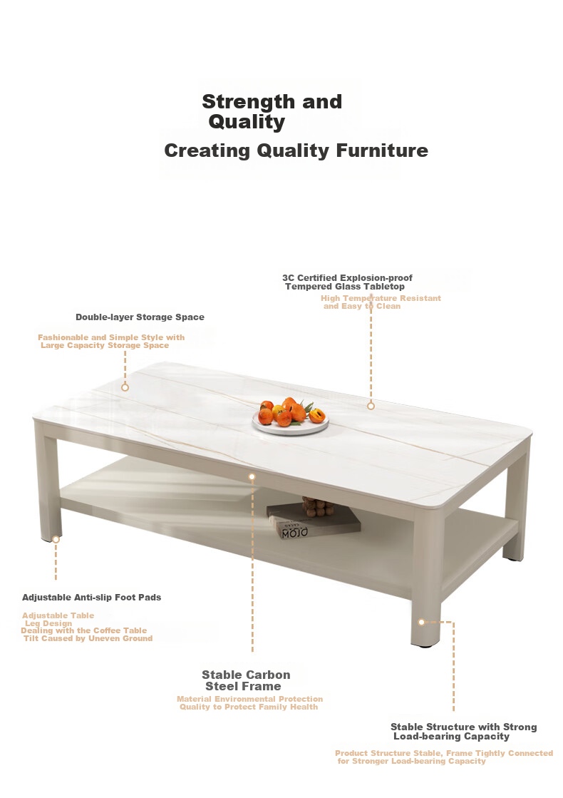 Fanshe Coffee Table, Living Room Tea Table, Office Coffee Table, Small Apartment Glass Sofa Table, Modern Minimalist Tea Table 4